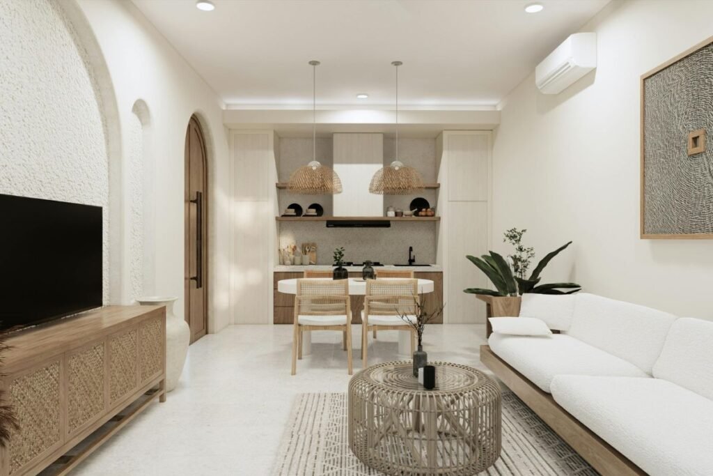 Kombinere kunst og møbler i interiør